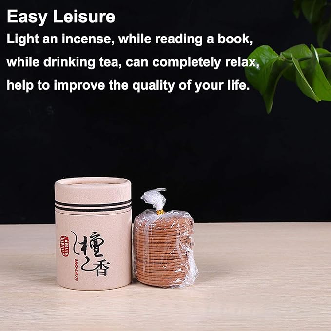 Sandalwood Coils Incense Natural 48 Pieces for Incense Holder Burner Home Decor Indoor Aroma 4 Hours - Bloomnest