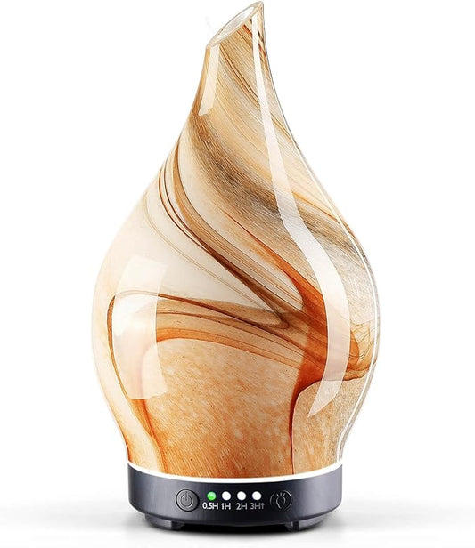 Porseme 150ml Essential Oil Diffuser Glass Color Changing Aroma Air Diffusers Aromatherapy Ultrasonic Cool Mist Humidifier 4 Running Hours Waterless Auto-Off for Sleeping Yoga Office Spa (Jupiter) - Bloomnest