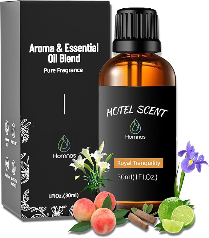 Royal Tranquility Essential Oil, Hotel Diffuser Oil, Inspired by Hotel, Lemon, Jasmine and Amber, Home Luxury & Hotel Scents for Diffuser, Pure Diffuser Oil for Aromatherapy - Bloomnest