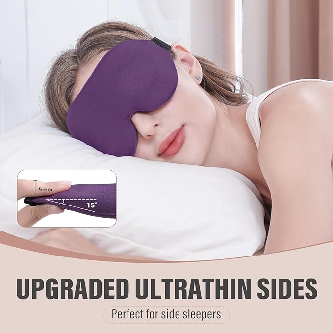 YIVIEW Sleep Mask for Side Sleeper, Complete Light Blocking 3D Sleeping Eye Mask, Soft Breathable Eye Cover for Women Men, Relaxing Zero Pressure Night Blindfold - Bloomnest
