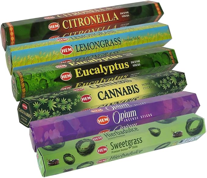 Hem Incense Sticks Variety Pack #26 and Incense Stick Holder Bundle with 6 Herbal Fragrances - Bloomnest