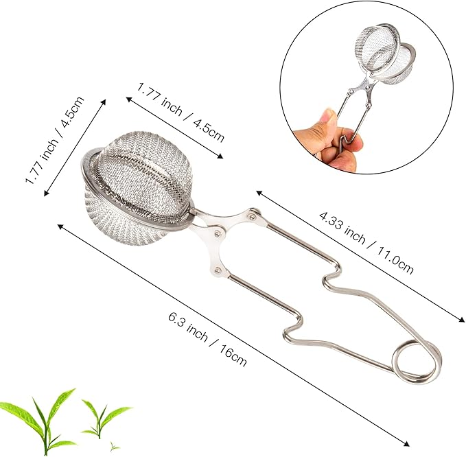 Snap Ball Tea Strainer, Exptolii 2 Pack Stainless Steel Tea Infuser Filter with Handle for Loose Leaf Tea, Spices, Seasonings - Bloomnest