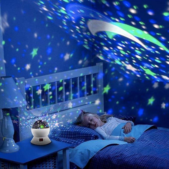 Star Night Light Projector for Kids with Timer - Glow in The Dark Stars and Moon, Best Gift for 1-14 Years Old - Bloomnest