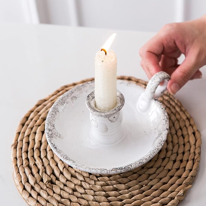 Candle Holder Ceramic Candlestick Holder, Candlelight Stand for Spell Candles, Taper Candles, and Incense, Halloween Christmas Dining Room Home Decoration Display - Bloomnest