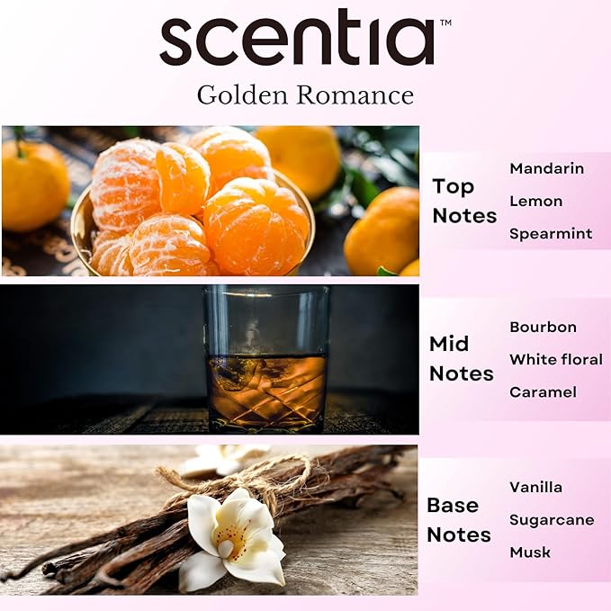 Golden Romance Diffuser Oil | Romantic Essential Aromatherapy Oil for Love and Date Night | Valentine Collection with Mandrin, Lemon, Bourbon & Musk | 20ml | 0.67 Fl Oz, Thanksgiving Gift - Bloomnest