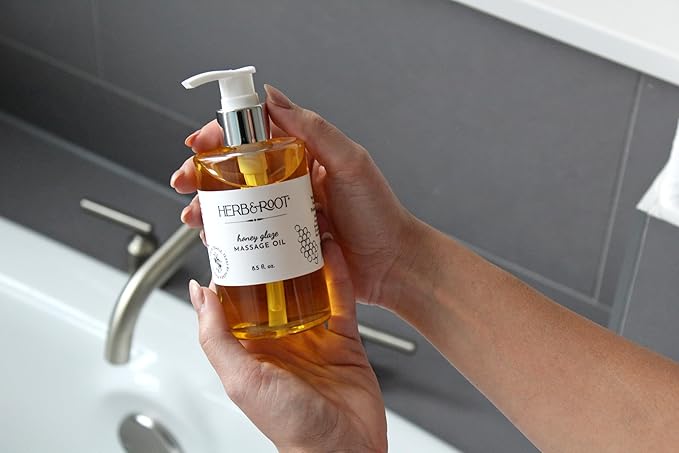 Honey Glaze Massage Oil, 8.5 oz | Body Oil with Sweet Honeycomb & Natural Oils | Non-Sticky, Moisturizing, Doubles as Aromatherapy Body Oil