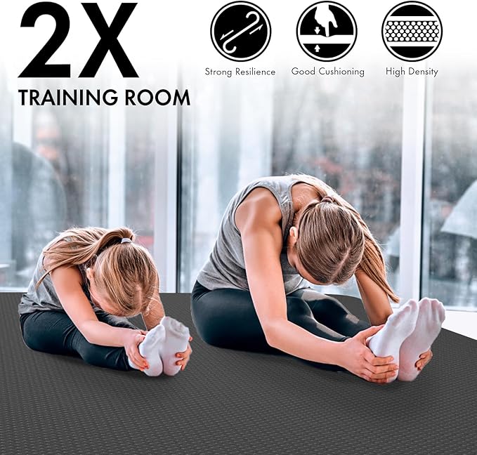 FrenzyBird Large Yoga Mat 6'x 4'（72”x 48”）—1/4" &1/3" Extra Wide Exercise Mat 183cm x 122cm Large Exercise Mat Big Home Yoga Mat Pilates Mat,Non Slip,Thick,TPE Workout Mat,for Women & Men, Yoga, Pilates, Gym and Floor Workouts Pilates - Bloomnest