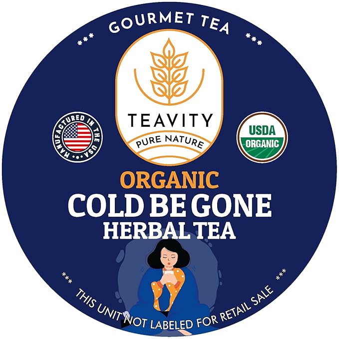 Organic Rooibos Tea Pods for Keurig with Lemon, Mint, Licorice - Unsweetened Decaf Tea for K Cup Brewing - Cold- Be-Gone by Teavity (24 Tea Pods) - Bloomnest