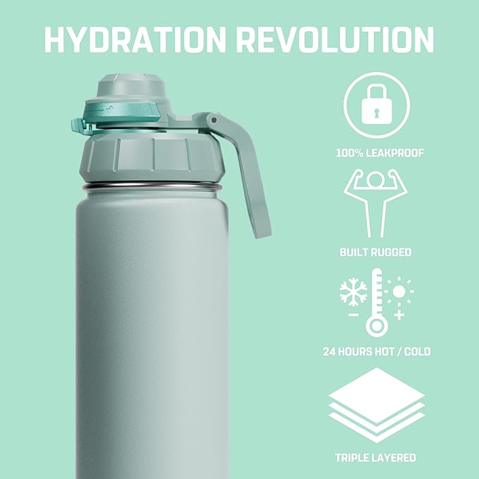 Vesmoon Vessence Tea Infuser Bottle - 24 Oz Insulated Loose Leaf & Fruit Infuser Bottle | Leak Proof with FlowSip Lid