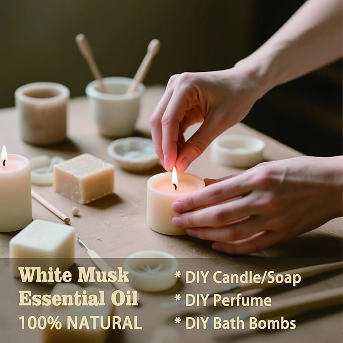White Musk Fragrance Oil-White Musk Essential Oil 4.33oz (130ml)-100% Pure Natural Scent for Diffusers, Candles, Soap Making & Aromatherapy-Relaxing Home & Gift Essential Oil for Bath, Massage - Bloomnest