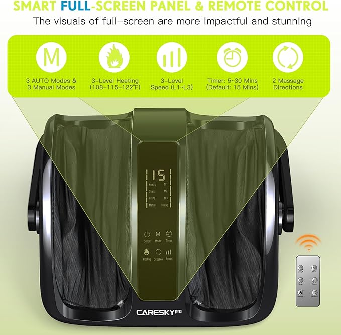 Foot Massager for Neuropathy, FSA Eligible HSA Feet Massager with Heat, 3-Heating for Circulation and Pain Relief, Deep Kneading Rolling for Calf-Feet-Arm Relaxation, Plantar Fasciitis - Bloomnest