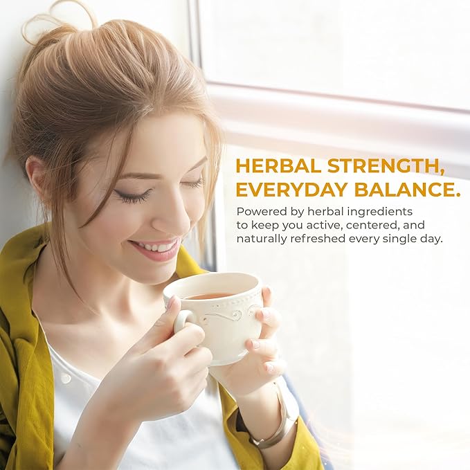 FreshDrinkUS, Premium 40 Tea Bags Daily Rescue Lemon Ginger Tea - 9 Superherbs – 100% Natural Ingredients, Tea Mix for Wellness Boost - Shelf-Stable, Caffeine-Free, Sugar-Free, Vegan - Bloomnest