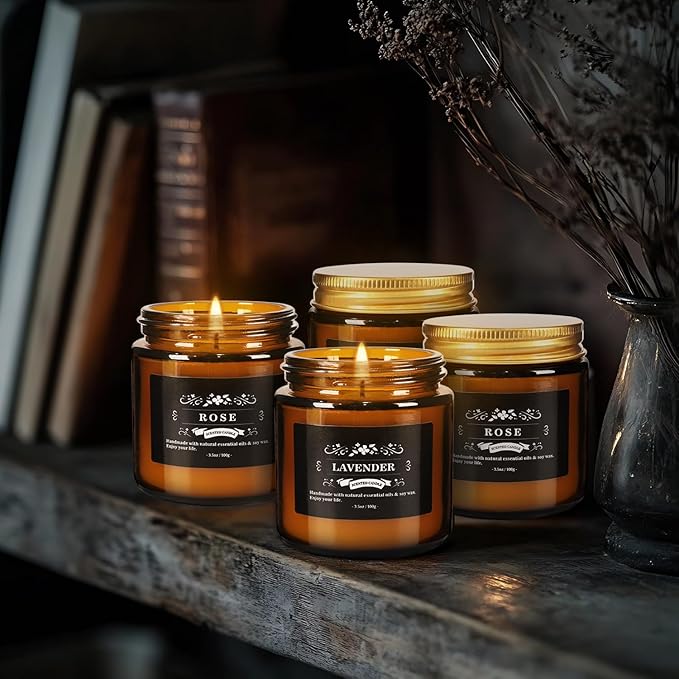 Scented Candle Set 12 Pack, Candle for Home Scented, Odor Eliminating, Stress Relief, Long Lasting Soy Wax Gift Set - Bloomnest