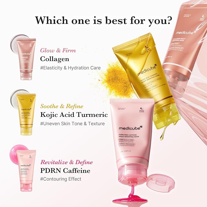 medicube Wrapping Mask PDRN Caffeine Overnight Peel Off Facial Mask | Firming, Depuffing & Hydration | Caffeine, Collagen For Refined, Glass Skin & Face Contour Support | Korean Skin Care, 2.53 fl.oz - Bloomnest