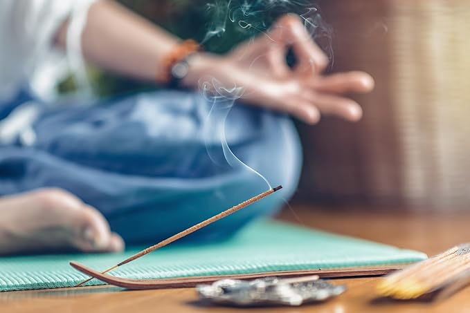 Incense Holder with Peace Sign - Wooden Tray Incense Burner Holder with Brass Inlay - for Incense Sticks, Meditation Accessories, Room Decor - 10 Inches - Bloomnest