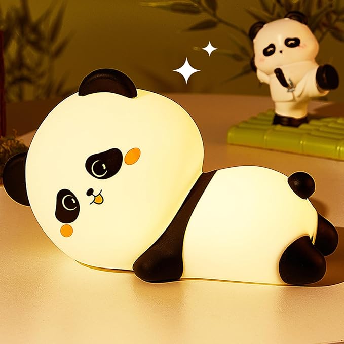 Cute Night Light Panda Night Light for Kids,16 Colors Dimmable Baby Night Lights for Nursery, Silicone Rechargeable Nightlight for Kids Room,Gifts Stuff for Boys Girls Baby,Toddler Decor - Bloomnest
