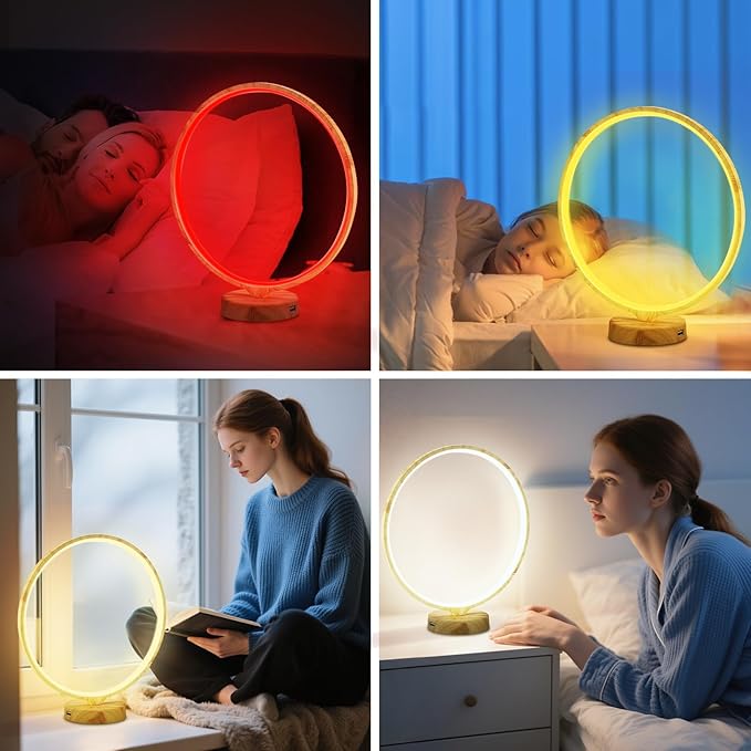 Red Light Therapy Night Light Lamp for Sleep 670nm Red Nightlight Desk Lamp with Multi-Color and Brightness Options Remote Control,Deep Relaxation and Improve Sleeping for Adults & Kids Bedrooms - Bloomnest