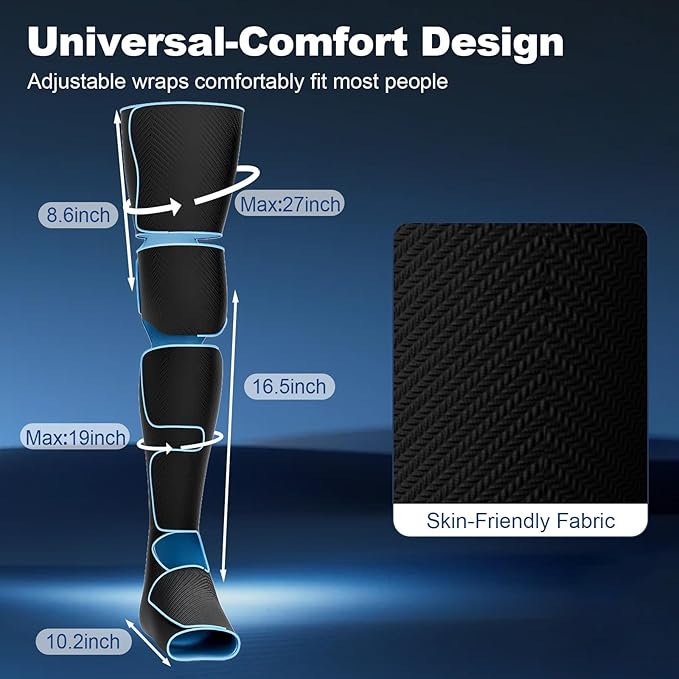 Leg Massager, Leg Compression Massager with Heat and Vibration, Foot and Leg Massager for Circulation and Relaxation, Gift for Women Men Mom Dad - Bloomnest