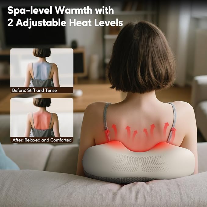 arboleaf Back Massager for Pain Relief Deep Tissue, Bluetooth App Control, Shiatsu Neck Shoulder Massager with Heat, Cordless Portable for Chair Car Office Home - Bloomnest
