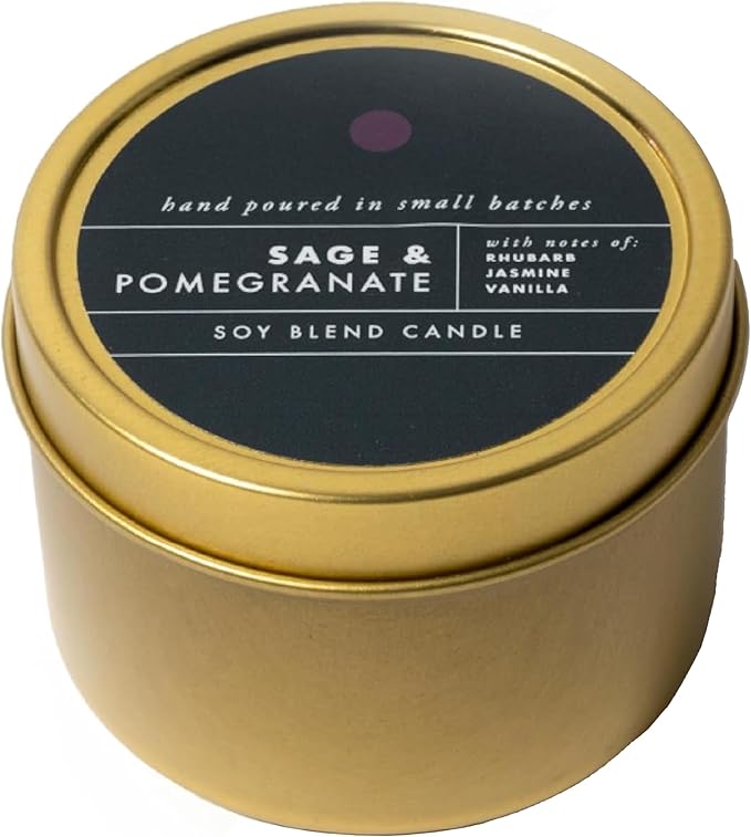 ScentAir Tin Candle - 3 oz. Soy Wax Blend Candle Hand Poured in Small Batches, Up to 20-Hour Burn Time, Seasonal Holiday Scent, Sage & Pomegranate - Bloomnest