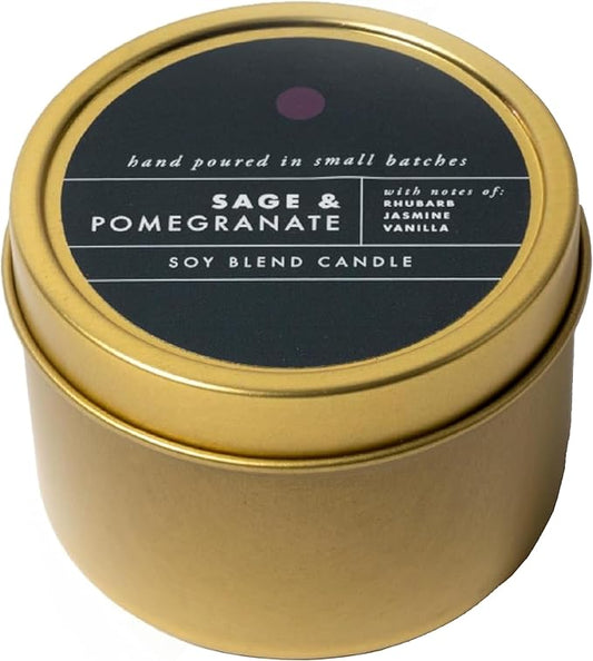 ScentAir Tin Candle - 3 oz. Soy Wax Blend Candle Hand Poured in Small Batches, Up to 20-Hour Burn Time, Seasonal Holiday Scent, Sage & Pomegranate - Bloomnest