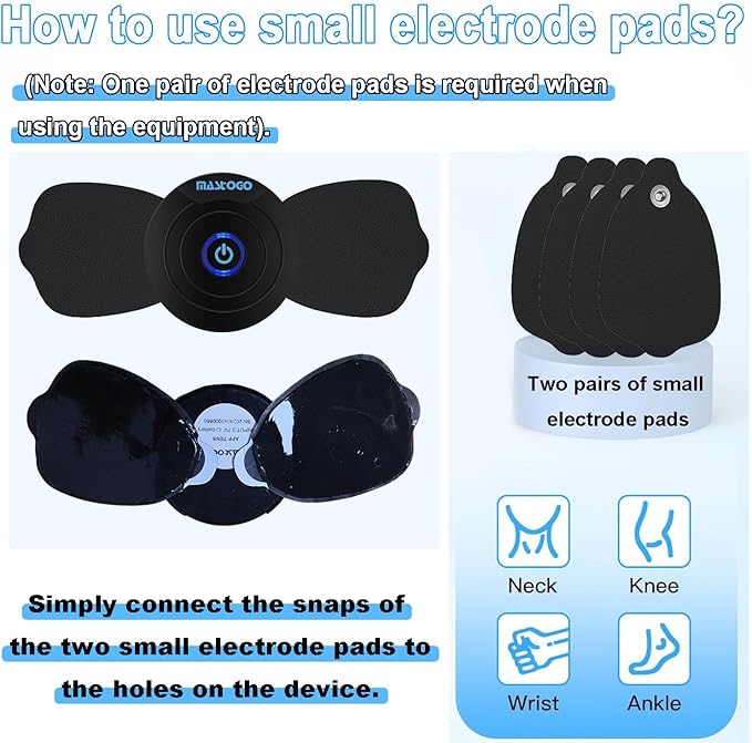 Wireless Tens Unit Muscle Stimulator - Two Sets of Tens Unit Massager for Pain Relief - Up to 12 Mode 20 Intensity Portable with App Controlled Bluetooth TENS EMS Muscle Stimulator Machine MASTOGO