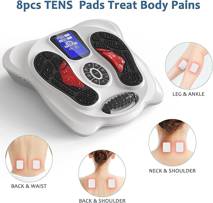 Creliver EMS & TENS Foot Nerve Muscle Massager, Electric Foot Stimulator Improves Circulation, Feet Legs Circulation Machine Relieves Body Pains, Neuropathy (FSA or HSA Eligible)