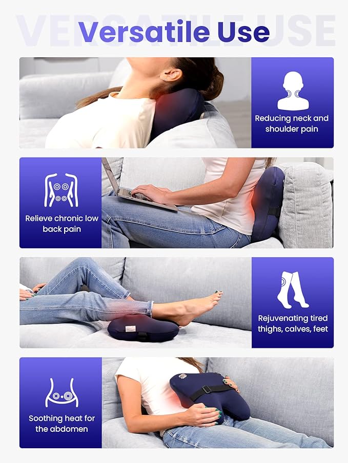 BOB AND BRAD Cordless Back Massager with Heat FSA Eligible HSA Eligible, Shiatsu Neck Massager for Pain Relief Deep Tissue, 3D Kneading Massage Pillow for Pain Relief, Birthday Gifts for Women Men - Bloomnest