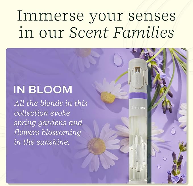 Lifelines Pen Diffuser, in Bloom - 1mm Black Ballpoint Pen with Scented Essential Oil Blends – Aromatherapy Diffuser & Sensory Immersion Diffuse Aroma As You Write - Bloomnest