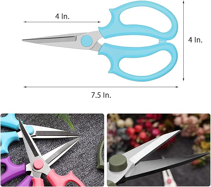 Leize Flower Scissors, Premium Thickened Stainless Steel Floral Shears, Strong Pruner for Flowers, Branches and Leaves (Blue Slender) - Bloomnest
