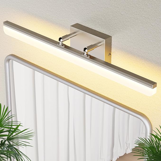 Brushed Nickel Vanity Light 24", 5CCT Dimmable LED Bathroom Light Bar, 18W Wall Mount Fixture with Adjustable Angle & ETL Driver – Modern Lighting for Bathroom, Powder Room, Bedroom - Bloomnest