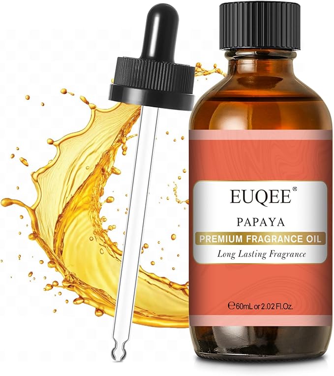 EUQEE Papaya Fragrance Oil, Premium Fragrance Essential Oil with Glass Dropper for Aromatherapy, Soap Candle Making - 2.02 Fl oz/ 60ml - Bloomnest