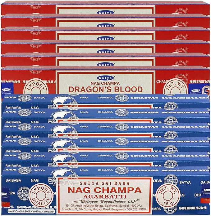 Nag Champa Incense Sticks And Dragon'S Blood Incense Sticks With Incense Holder Bundle For Home Fragrance And Spiritual Décor TRUMIRI
