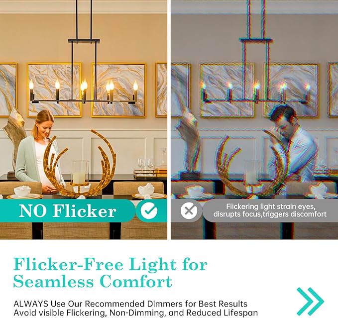 E12 100W Equivalent Frosted LED Candelabra Bulb CA10, Dimmable Small Base for Chandeliers, Ideal for Living Rooms, Dining Areas, and Hallways, Energy-Efficient for Cozy Indoor Lighting - Bloomnest