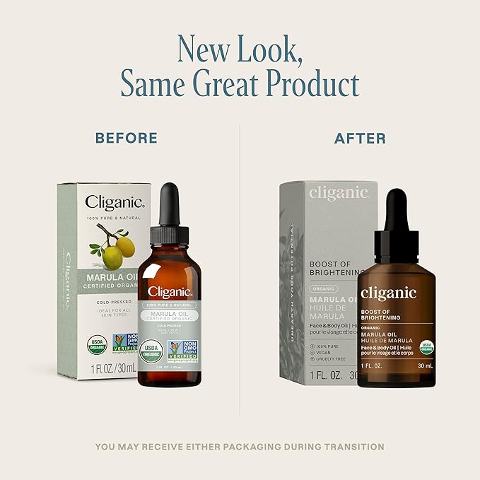 Cliganic Organic Marula Oil, 100% Pure - For Face & Hair | Natural Cold Pressed Unrefined (Packaging May Vary) - Bloomnest