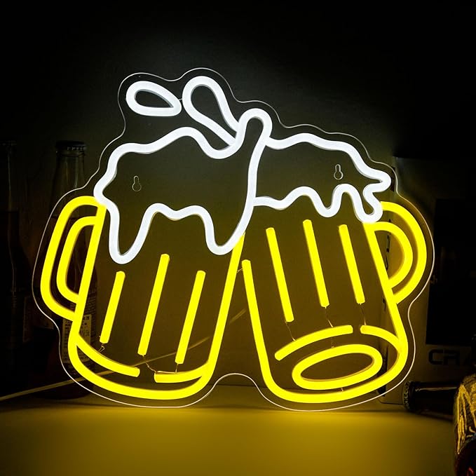 Beer Neon Sign for Wall Decor Dimmable Bar Neon Sign Led Beer Neon Lights Signs Neon Beer Sign for Man Cave Beer Bar Pub Store Bedroom Restaurant Club Hotel Party Decor Gifts - Bloomnest