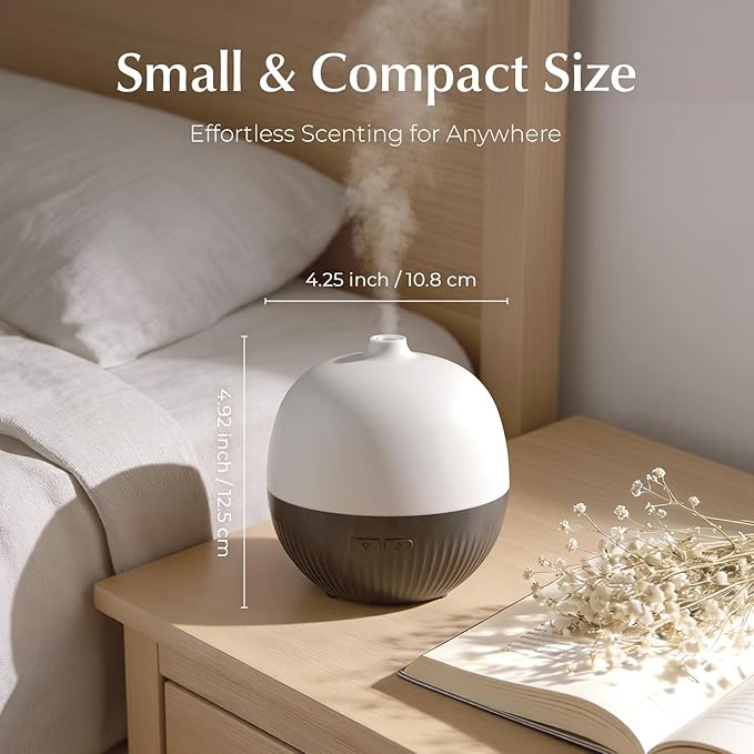 ARVIDSSON Essential Oil Diffuser, 100ml Aromatherapy Diffuser with Mood Light, Ultrasonic Oil Diffusers for Home, Small Diffuser for Essential Oils, Gift for Women - Dark Wood - Bloomnest