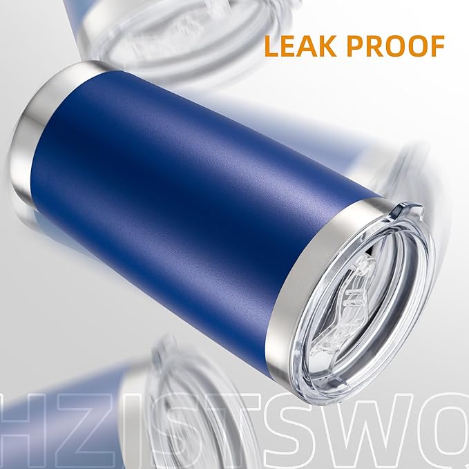 20 oz Tumbler Bulk with Lid Stainless Steel Insulated Tumblers Double Wall Vacuum Coffee Mug Powder Coated Tumbler Cups for Cold and Hot Drinks, Blue, 6 pack