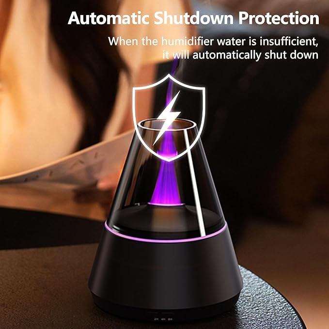 Flame Essential Oil Diffuser, Upgrade 7 Colour Lights Aromatherapy Diffuser, Oil Diffuser, Air Humidifier, Aroma Diffusers for Home, Bedroom, Office, Yoga, Timer & Waterless Auto Off - Bloomnest