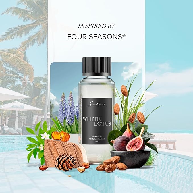 Scentiment Diffuser Oil - White Lotus | Aromatherapy Home Fragrance | Inspired by Four Seasons® Hotel | Luxurious Scent with Notes of Wild Fig, Vetiver, Almond, Sandalwood (500 mL) Scentiment