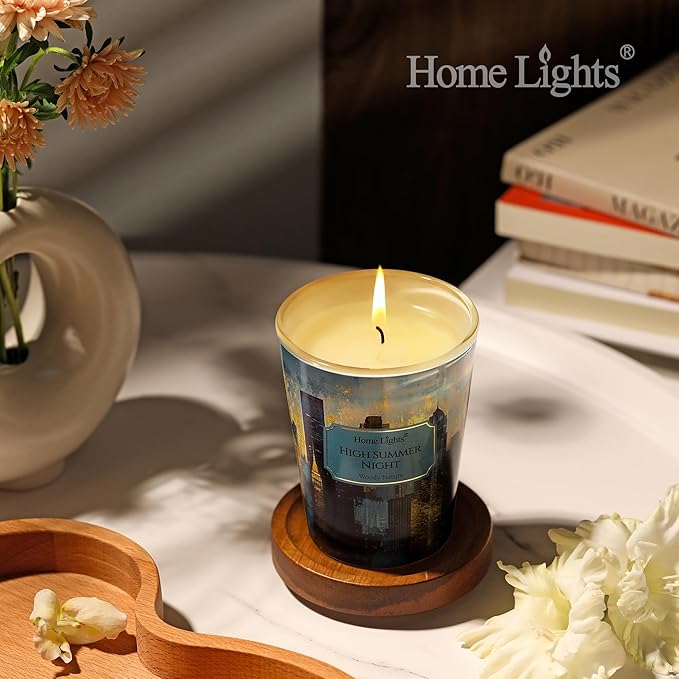 HomeLights High Summer Night Scented Candles | 6.7oz Soy Candles Industrial Chic Large Candle Jars | Ideal Candle Gifts for Events, Home Decor Stress, Relief & Relaxation - Bloomnest