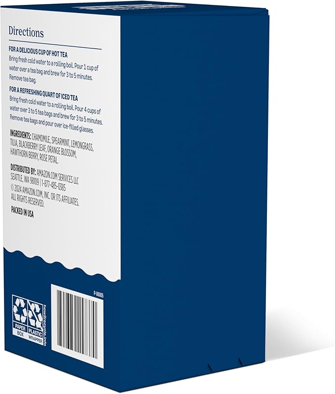 Amazon Grocery, Night Time Herbal Tea, Caffeine Free, 1.1 Oz, 20 Ct (Previously Happy Belly, Packaging May Vary) - Bloomnest
