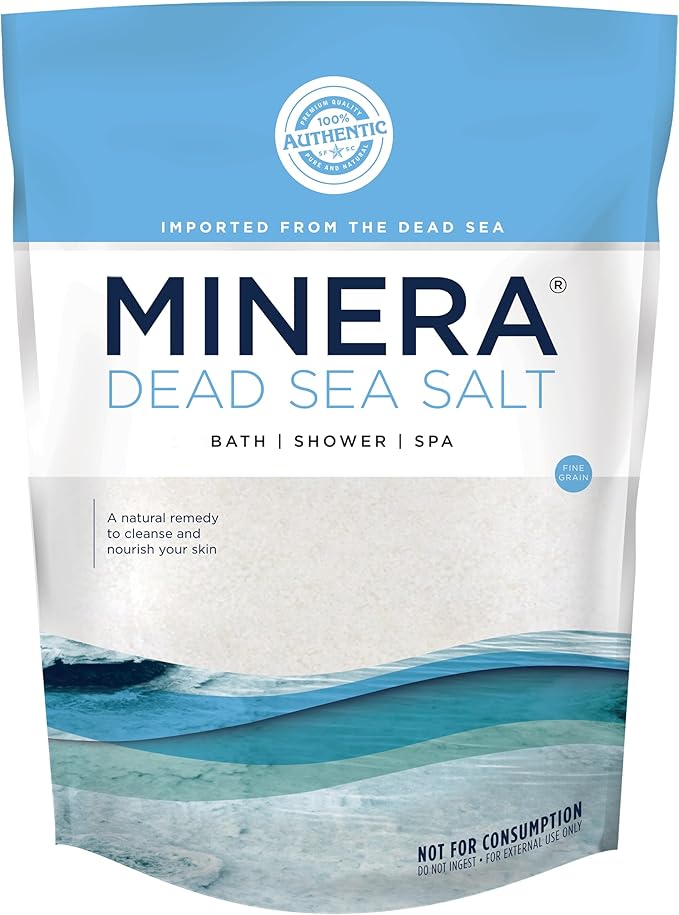 Minera Fine Grain Dead Sea Salt for Bath & Soaking – 19 lbs, Fast-Dissolving, 100% Pure & Natural, Unscented, Skin-Nourishing Bulk Sea Salt - Bloomnest