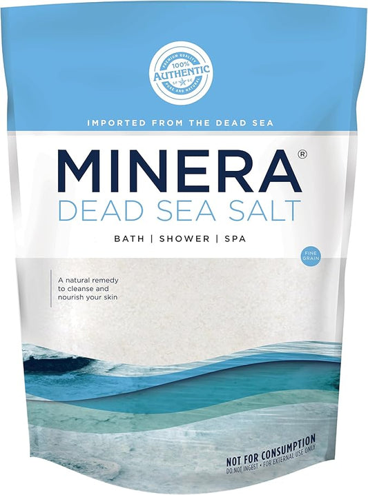 Minera Fine Grain Dead Sea Salt for Bath & Soaking – 19 lbs, Fast-Dissolving, 100% Pure & Natural, Unscented, Skin-Nourishing Bulk Sea Salt - Bloomnest