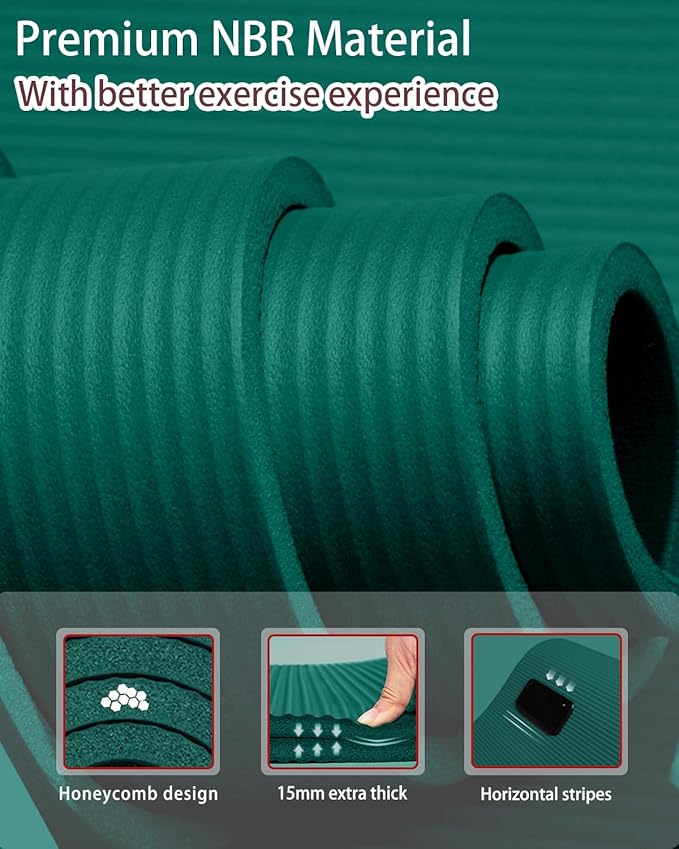 Yoga Mat Thick Wide Yoga Mats for Women Men Large Exercise Mat 78"x35" 1/2 Inch Workout Mat for Home Gym, with Carrying Yoga Bag