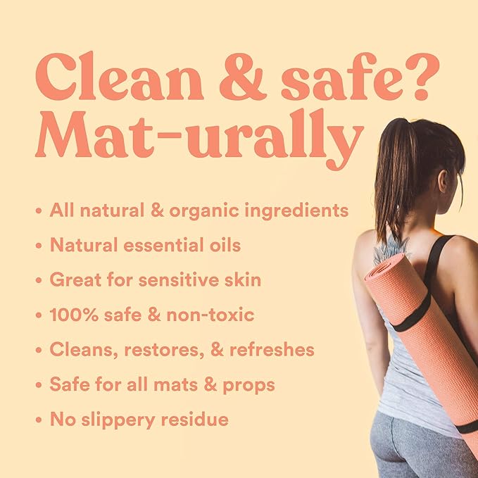 ASUTRA Yoga Mat Cleaner Spray (Calming Citrus), 4 fl oz - No Slippery Residue, Organic Essential Oils, Deep-Cleansing for Fitness Gear & Gym Equipment, Microfiber Towel Included - Bloomnest