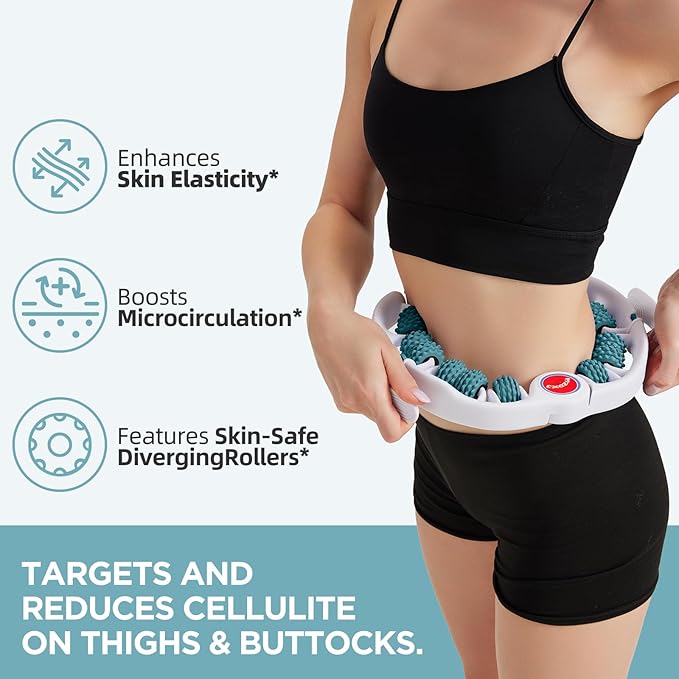 Cellulite Massage Tool Muscle Roller - Deep Fascia Massager & Dimpled Skin Remover for Legs, Thighs & Buttocks - Anti-Cellulite Roller, Smooth Skin, Pain Reliefs (Green) - Bloomnest