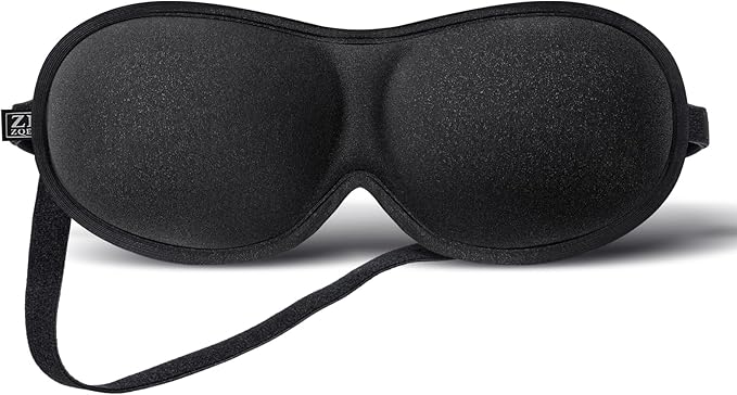Ultra-Thin 3D Sleep Mask for Side Sleepers, Men, Women, Lash Extensions – Soft, Breathable and Lightweight Blackout Sleeping Eye Mask for Travel, Naps, Airplane, Adjustable, Mens (Black) - Bloomnest