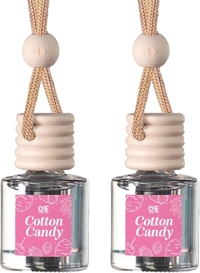 CANDECraftCo Car Air Hanging Fragrance Oil, Car Auto Freshener for Essential Oils, Scents Fragrance Aromatherapy Automobile Diffuser, Long Lasting (Cotton Candy) - Bloomnest