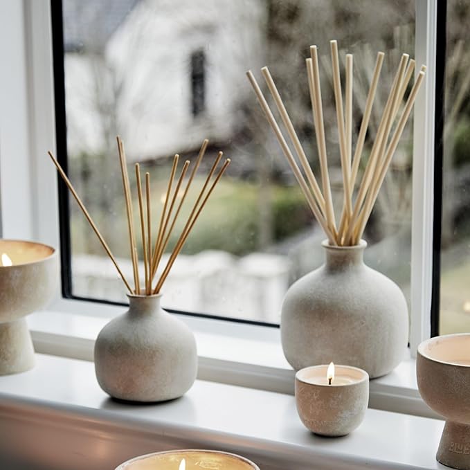 BLUEME Renew-Ivy & Rose, 16.91 Fl Oz Wellness Diffuser, Contains Essential Oil, Sustainable, Hand Finished, Premium, Luxury Ceramic, Natural Rattan Reeds - Bloomnest